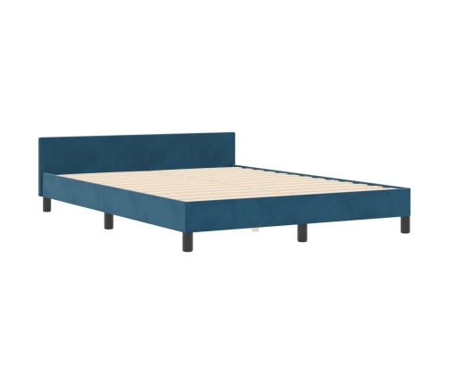 Estructura de Cama  Azul Oscuro 140x190 cm Terciopelo