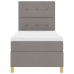 Cama Base Tapizada con Colchón Taupe 100x200 cm Tela