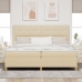 Cama con Box Spring y Colchón Crema 200x200 cm Tela