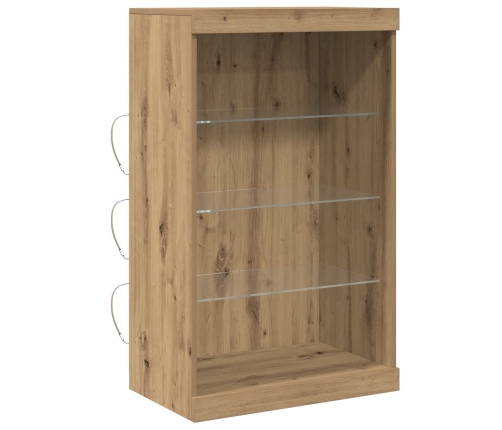 Sideboard con Luces LED de  de Roble Artesano 60,5x37x100 cm