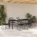 Conjunto de Comedor de Jardín de 7 Piezas  Negro Rattan PVC