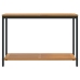 Mesa de Exterior  Natural y Negra 35x110x75 cm de Madera Sólida y Acero