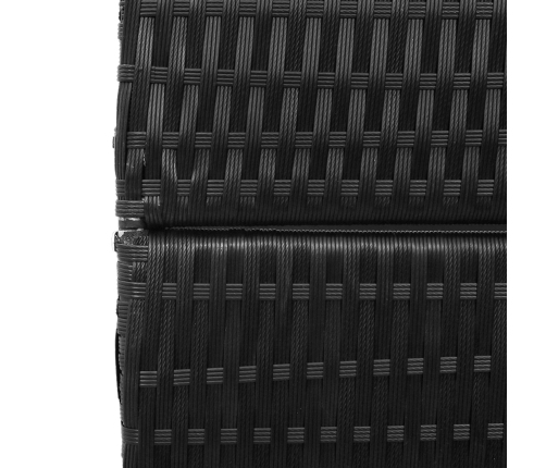 Biombo  de 3 paneles plegable negro 146x180 cm de poliratán