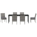 Conjunto de Comedor de Jardín  de 7 Piezas Gris Poliratán