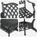 Set de 4 Negro Aluminio Fundido 6 Personas Asientos Múltiples