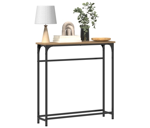 Mesa Consola  Artisan Roble 75x19,5x75 cm Madera Contrachapada y Acero