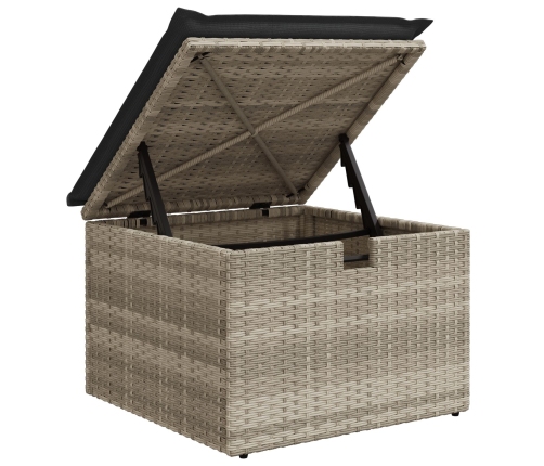 Conjunto de 4 Piezas de Sofá de Jardín con Cojines Gris Claro Rattan