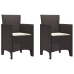 Conjunto de Comedor de Jardín 3 Piezas Color Marrón Resina