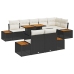 Conjunto de Sofás de Jardín  Conjunto de 9 Beige Ratán, Tela, Metal