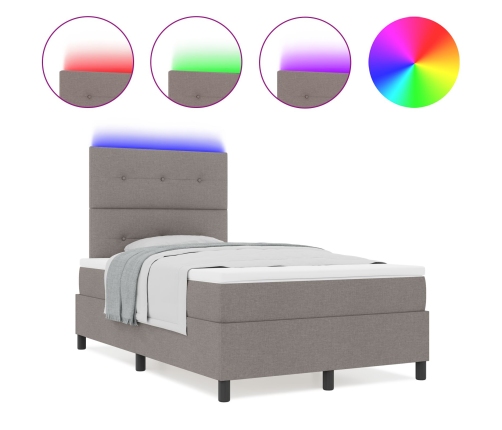 Cama con canapé  con colchón y LED Taupe 120x200 cm Tela