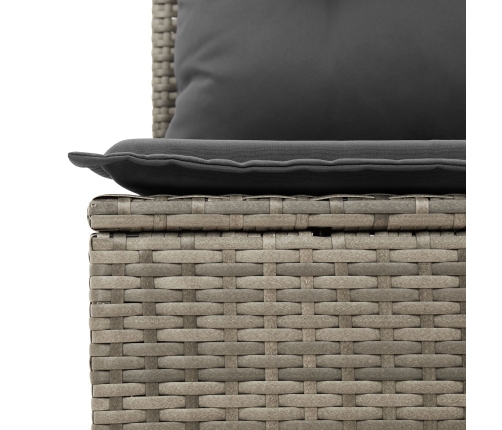 Conjunto de Comedor de Jardín de 7 Piezas con Cojines Gris Ratán Poliéster Acacia