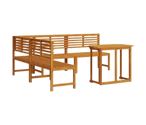 Conjunto de Comedor de Jardín de Acacia de 4 Piezas