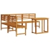 Conjunto de Comedor de Jardín de Acacia de 4 Piezas