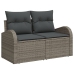 Conjunto de Sofá de Jardín  9 Piezas Gris Oscuro, Marrón