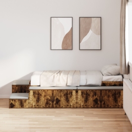 Base de cama  de roble ahumado 90x200 cm