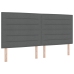 Estructura de Cama de Tela Gris Oscuro  200x200 cm