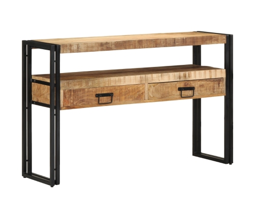 Mesas Auxiliares  Negras 120x33x75 cm de Madera Maciza de Mango y Metal