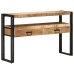 Mesas Auxiliares  Negras 120x33x75 cm de Madera Maciza de Mango y Metal