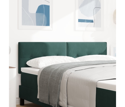 Cabecero  Con Botones Acolchados Verde Oscuro 140 cm Terciopelo