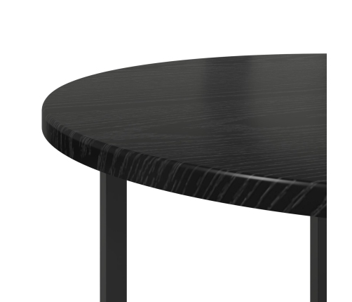 Juego de 2 Mesas Laterales  en Madera de Roble Negro y Metal