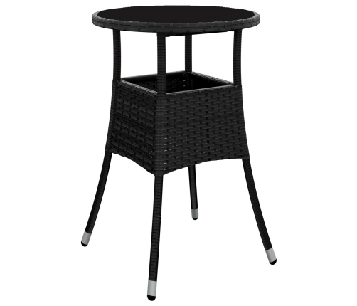 Juego de Comedor de 5 Piezas Negro Poliratán