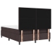 Cama con somier con colchón y LED Marrón oscuro 140x190 cm Tela
