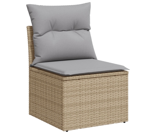 Conjunto de Sofás de Jardín  7 Piezas Beige y Gris