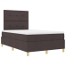 Cama con Box Spring y Colchón  Marrón Oscuro 120x200 cm Tela