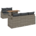 Conjunto de Comedor de Jardín de 6 Piezas con Cojines Gris Poliratán Acacia