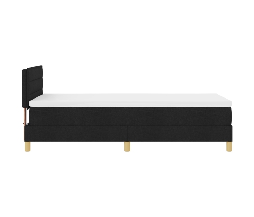 Cama Box Spring  con Colchón Negra 100x200 cm Tela