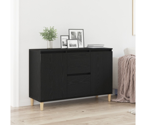 Aparador Negro de Roble  101x35x60 cm en Madera Ingenierizada