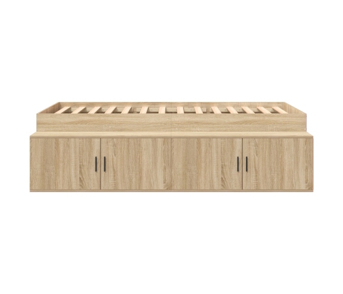 Cama con almacenamiento  Roble Sonoma 100x200 cm