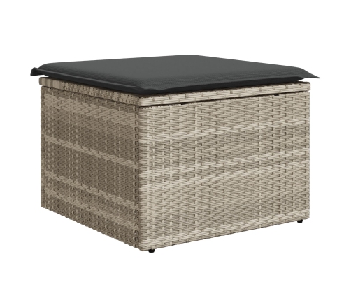 Conjunto de Comedor de Jardín de 7 Piezas con Cojines de Ratán Gris