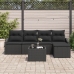 Conjunto de Sofás de Jardín  Set de 6 Negro