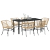 Set de Comedor de Jardín  de 7 Piezas Marrón Poliratán