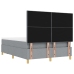 Cama Box Spring de  con colchón y banco gris claro 140x190 cm de tela