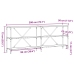 Mesa Consola  Roble Artesano 200x30x75 cm Madera Ingenierizada y Acero