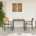 Juego de Comedor de Jardín de 3 Piezas Negro y Madera Metal y Madera