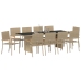Conjunto de Comedor de Jardín de 11 Piezas  Beige de Poliratán