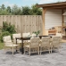 Conjunto de Comedor de Jardín  de 9 Piezas con Cojines Beige Poliratán