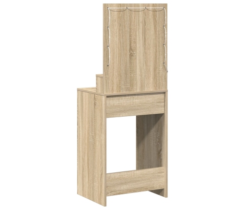 Mesa de tocador con luces LED en Roble de Sonoma, 50x41x135 cm