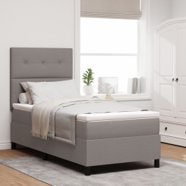 Cama con Base Futón  Taupe 100x200 cm Tela
