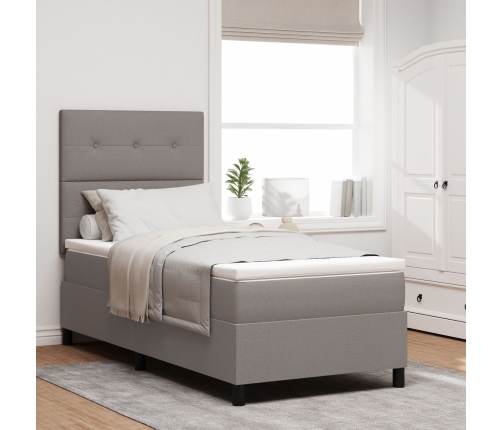 Cama con Base Futón  Taupe 100x200 cm Tela