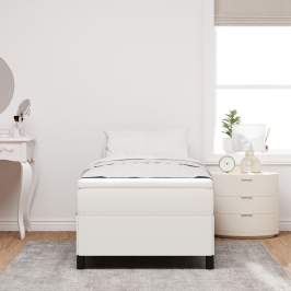 Estructura de Cama  Crema 90x190 cm en Tela de Corduroy