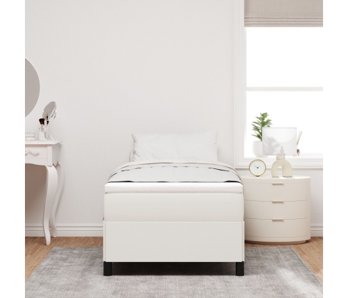 Estructura de Cama  Crema 90x190 cm en Tela de Corduroy