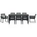 Conjunto de Comedor de Jardín  de 9 Piezas Negro Poliratán
