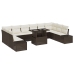 Conjunto de Sofá de Jardín  Set de 11 Beige y Marrón Oscuro