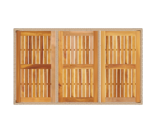 Conjunto de Comedor de Jardín  de 7 Piezas con Cojines Beige de Ratán Polipropileno