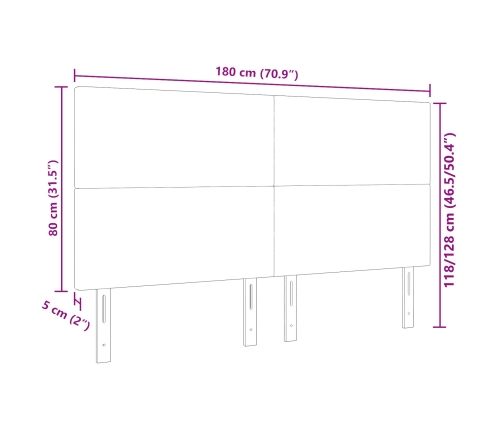 Cabecero VidaXL Diseño Sencillo Verde Claro Gris 180 cm Tela de Pana