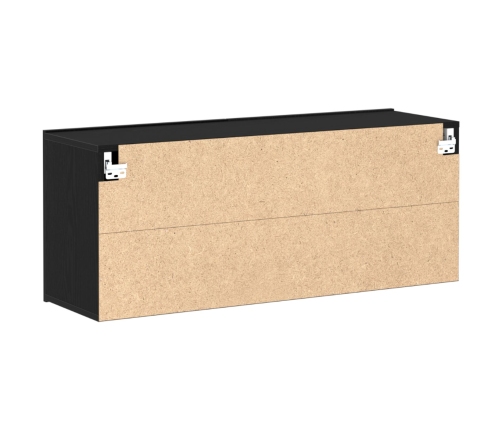 Gabinete de pared para TV  Negro Roble 100x30x41 cm Madera engineered